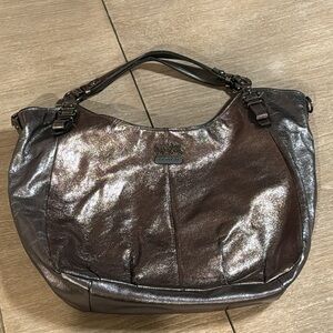 Coach silver shimmer tote vintage 2000’s